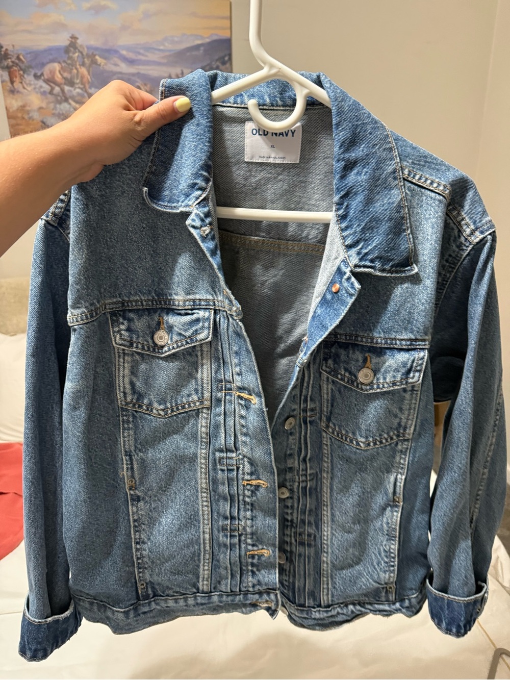 Old Navy Blue Denim Jean Jacket with Front Pockets